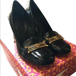 Tory Burch Black Hamilton Patent Calf Pumps